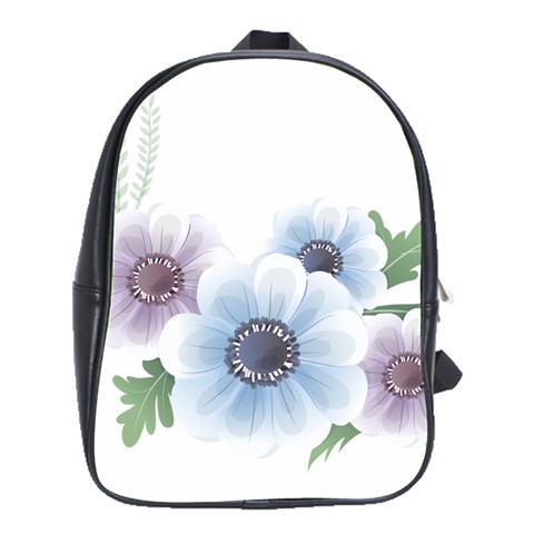Flower028 School Bag (Large) from ZippyPress Front