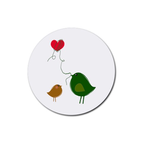 Love Birds Rubber Drinks Coaster (Round) from ZippyPress Front